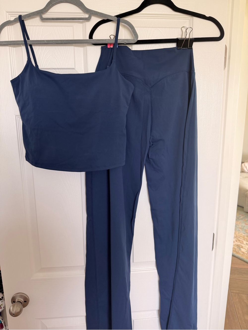 MVFIN Tik Tok Women’s Navy Blue Seamless Tank and High-Waist Leggings Set XL